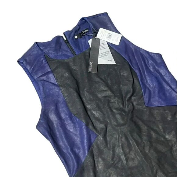 NWT women’s KRISA X REVOLVE Colorblock Sheath blank & navy coated Dress medium - Picture 4 of 9